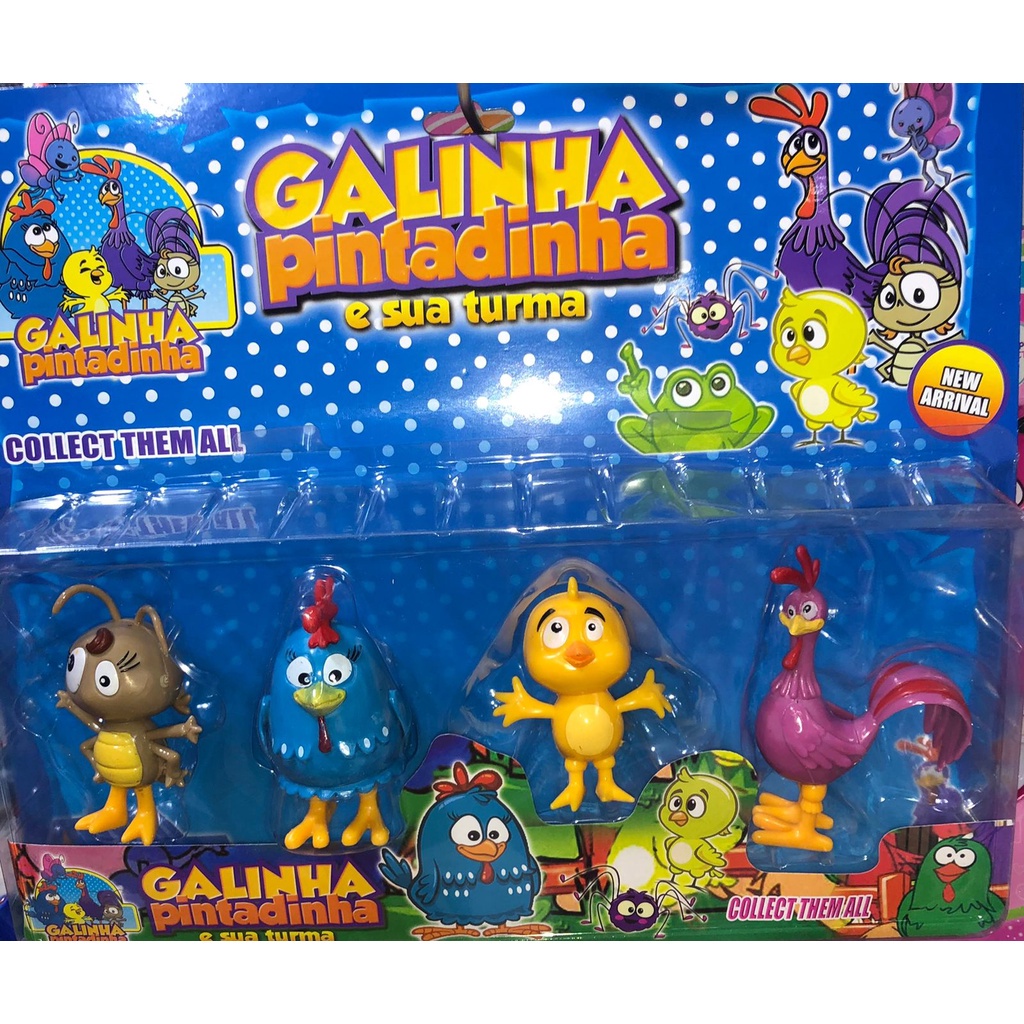 Kit da Galinha Pintadinha com toda sua turma 4 bonecos | Shopee Brasil