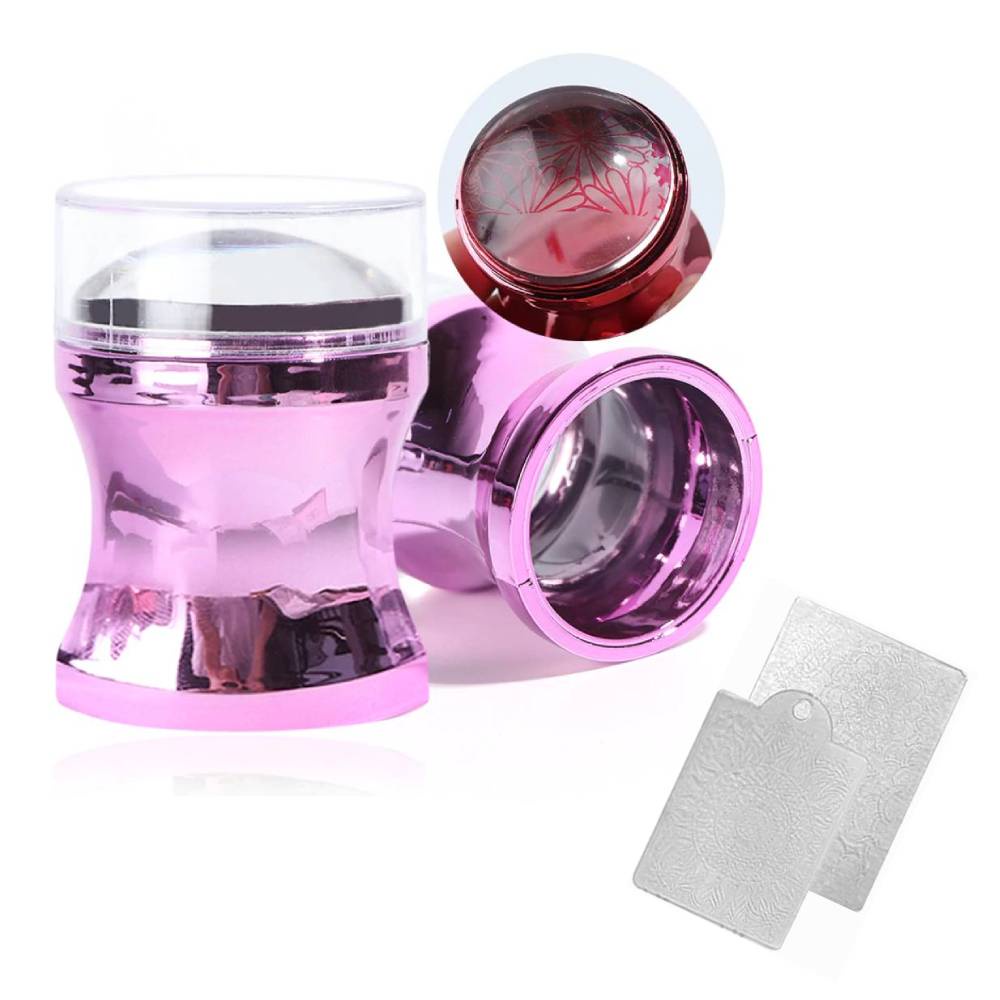 Kit Carimbo Para Unhas C/ Lente Macro (zoom) E Raspadores Art Nail Francesinha Manicure