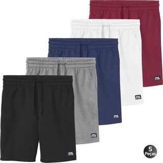 Kit 5 Bermudas Moletom Masculinas Academia Caminhada Treino Premium