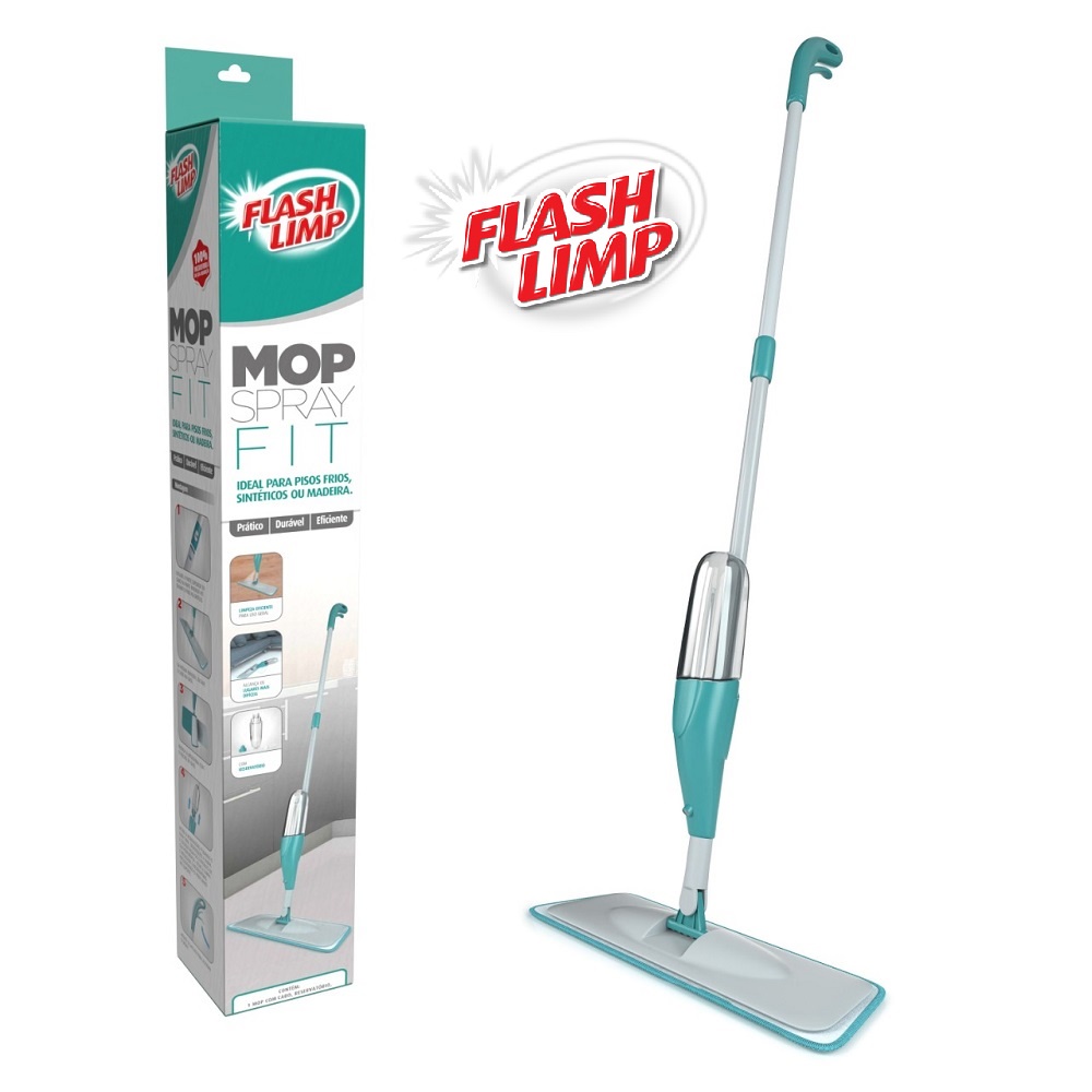 Spray Fit Mop Rodo Inteligente Vassoura com Microfibra Flash Limp MOP0556