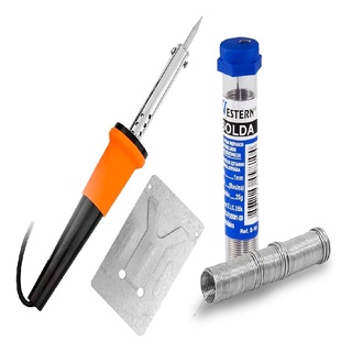 Kit Soldador Ferro De Solda 127v 30w + Tubo De Estanho 4m