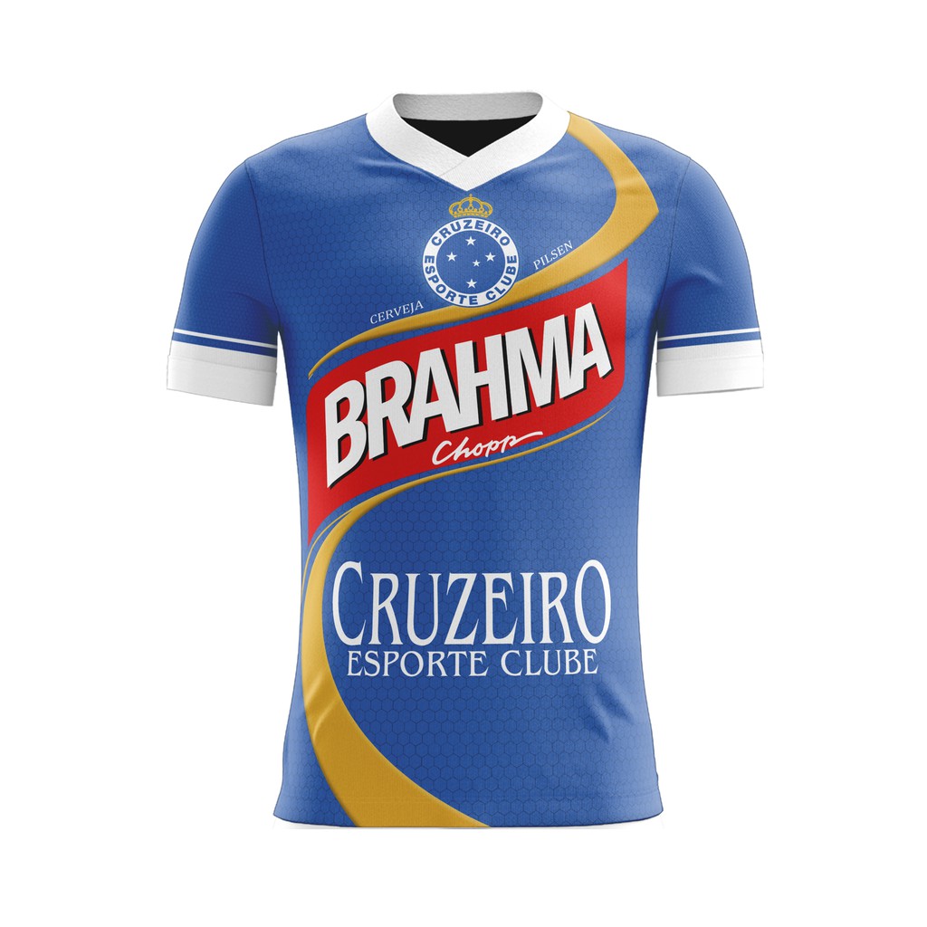 CAMISA CRUZEIRO BRAHMA - PERSONALIZADA | Shopee Brasil