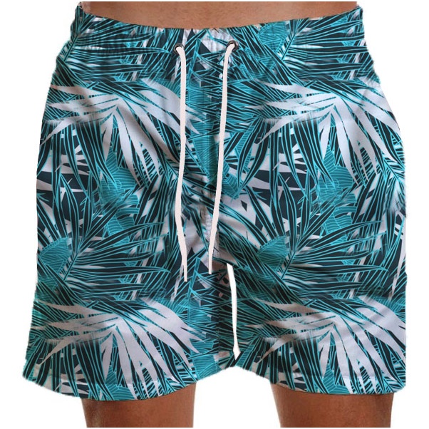 Short Masculino Tactel Floral Bermuda Calção Casal Praia Estampado Elastano Várias Estampas Sh97