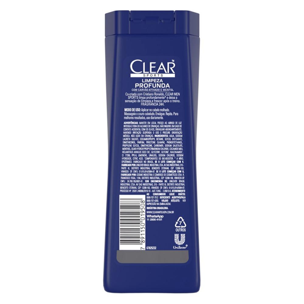 Detalhes do Shampoo Clear Men Anticaspa Limpeza Profunda com 200ml