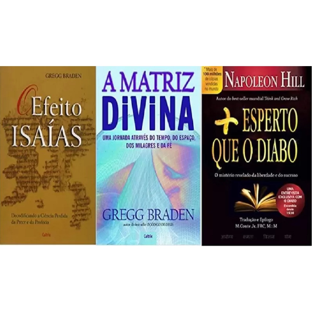 kit 3 livros EFEITO ISAIAS + MATRIZ DIVINA + MAIS ESPERTO QUE O DIABO