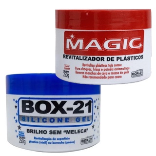 Kit 1 Silicone Gel Automotivo + 1 Revitalizador de Plástico Externo 250g Box 21
