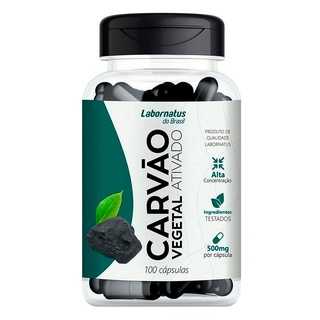 Carvão Vegetal Ativado Labornatus 100 Cápsulas Alta Concentração