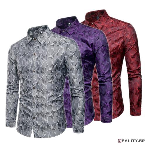 camisa social masculina slim fit luxo estilosa