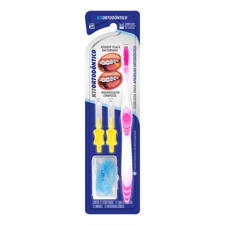 Kit Ortodontico Dentalclean Escova Interdental E Passa Fio