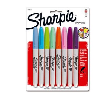 Marcador permanente Sharpie fino c/ 8 cores fashion