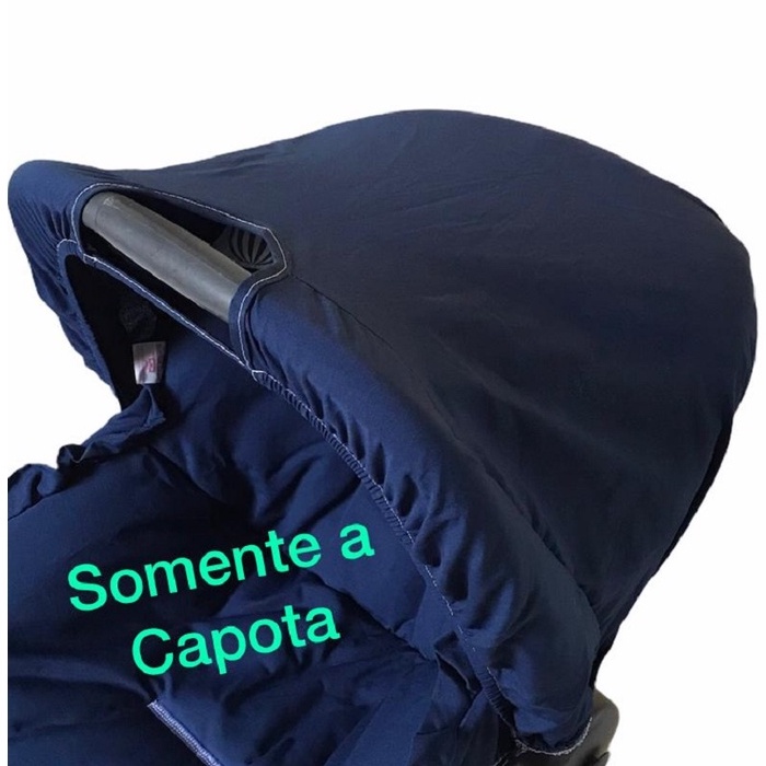 Capota/ Protetor Solar para Bebê Conforto com elástico Azul Marinho - SOMENTE A CAPOTA
