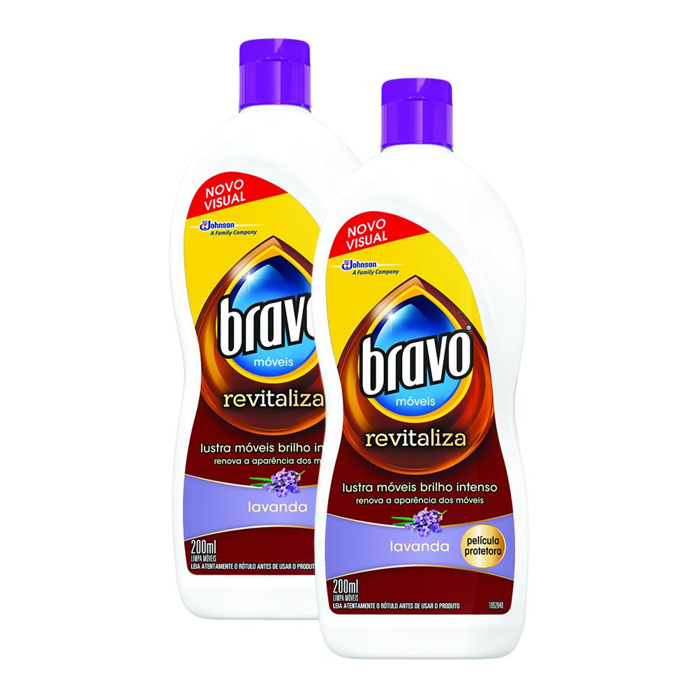 Kit 2 Lustra-Móveis Bravo Brilho Intenso Lavanda Revitaliza 200ml - Home & Living