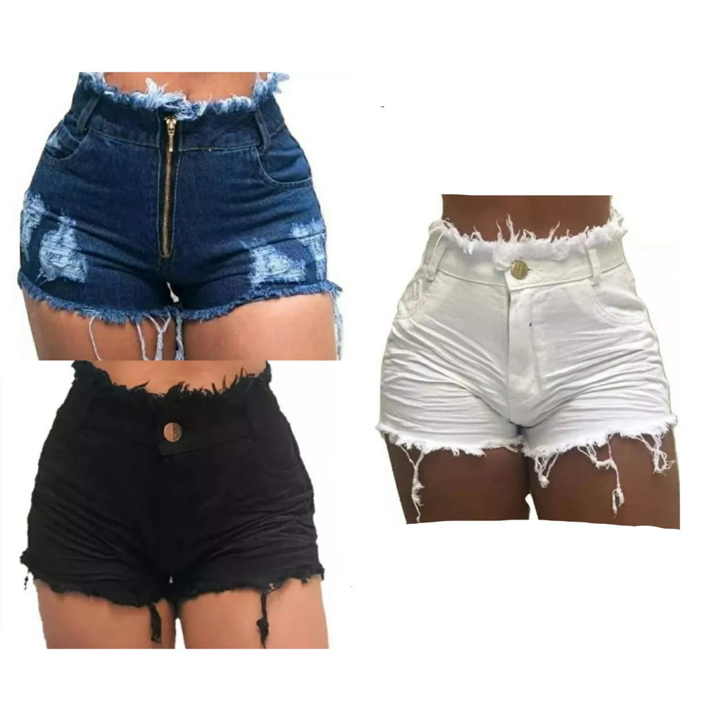 shorts jeans feminino cintura alta