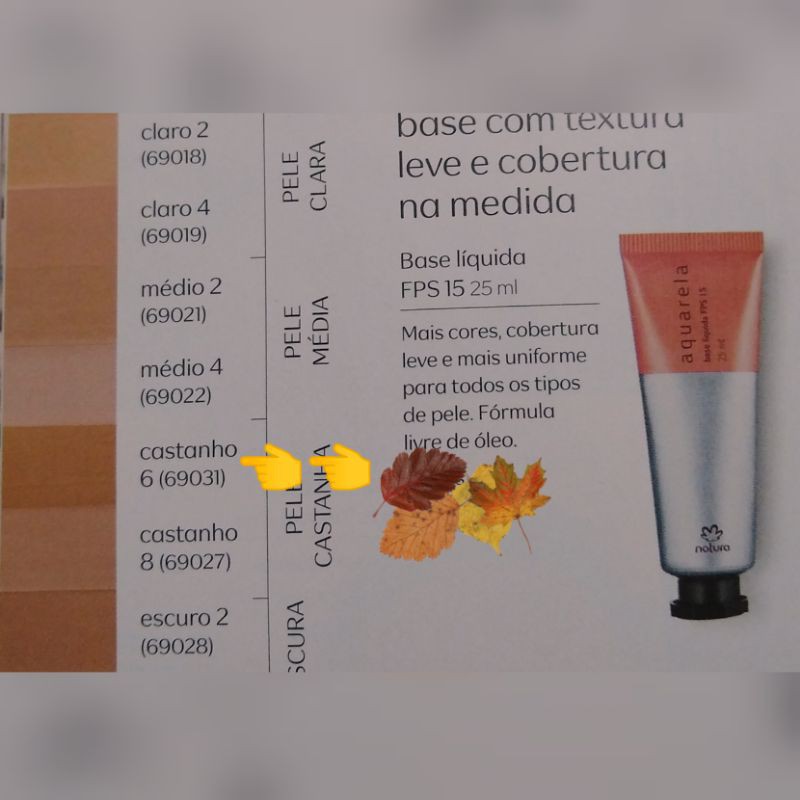 Base líquida - Natura Aquarela - Castanho 6 | Shopee Brasil