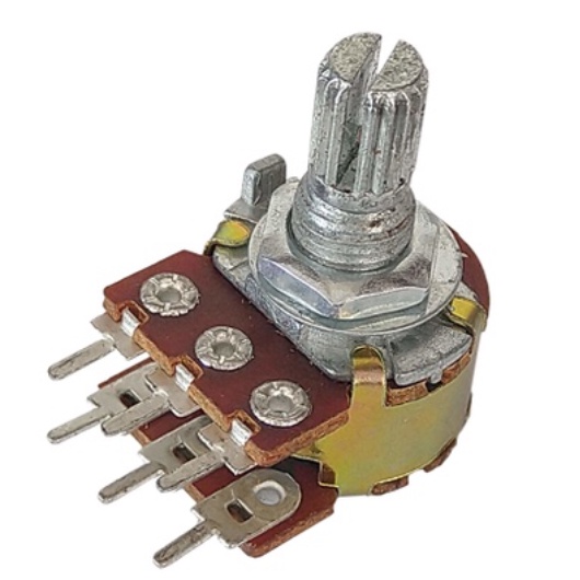 Potenciômetro Duplo B50k Ou B100k Linear Eixo 15mm  50k Ou 100k Wh148