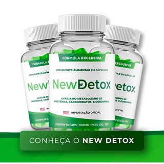 Kit 03 New Detox emagrecer perde peso 60 cápsulas cada 500mg