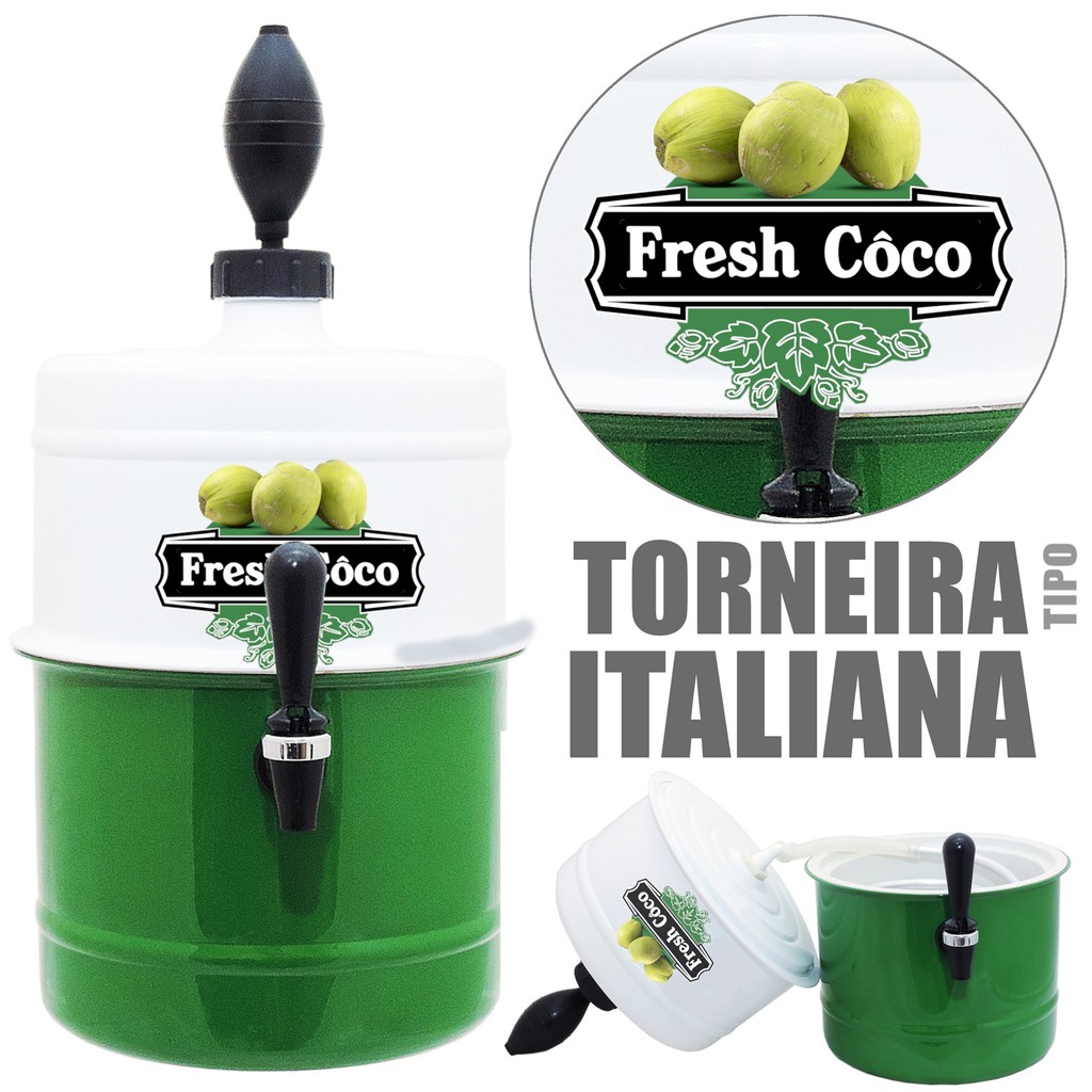 Chopeira Coqueira Agua de Coco 5,1 Litros Upper Beer Verde e Branca