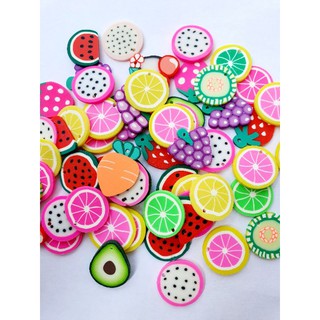 Miçangas Emborrachada Frutas Pingentes 20 peças.