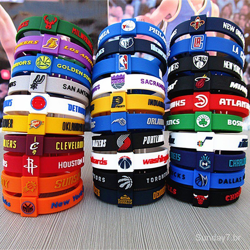 Pronta Entrega Pulseiras Silicone Times Nba (Compre 5 Receba 1 Grátis)