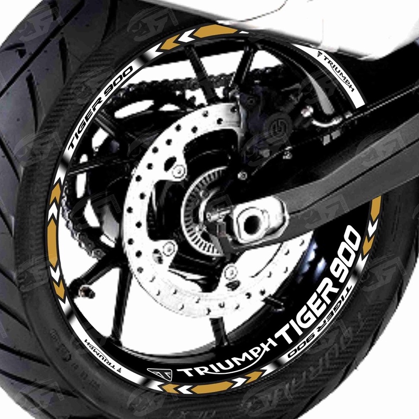 Adesivo Friso Refletivo Roda Moto Triumph Tiger 900 GT PRO Tiger 900 Rally PRO + Adesivos Internos M01 ouro