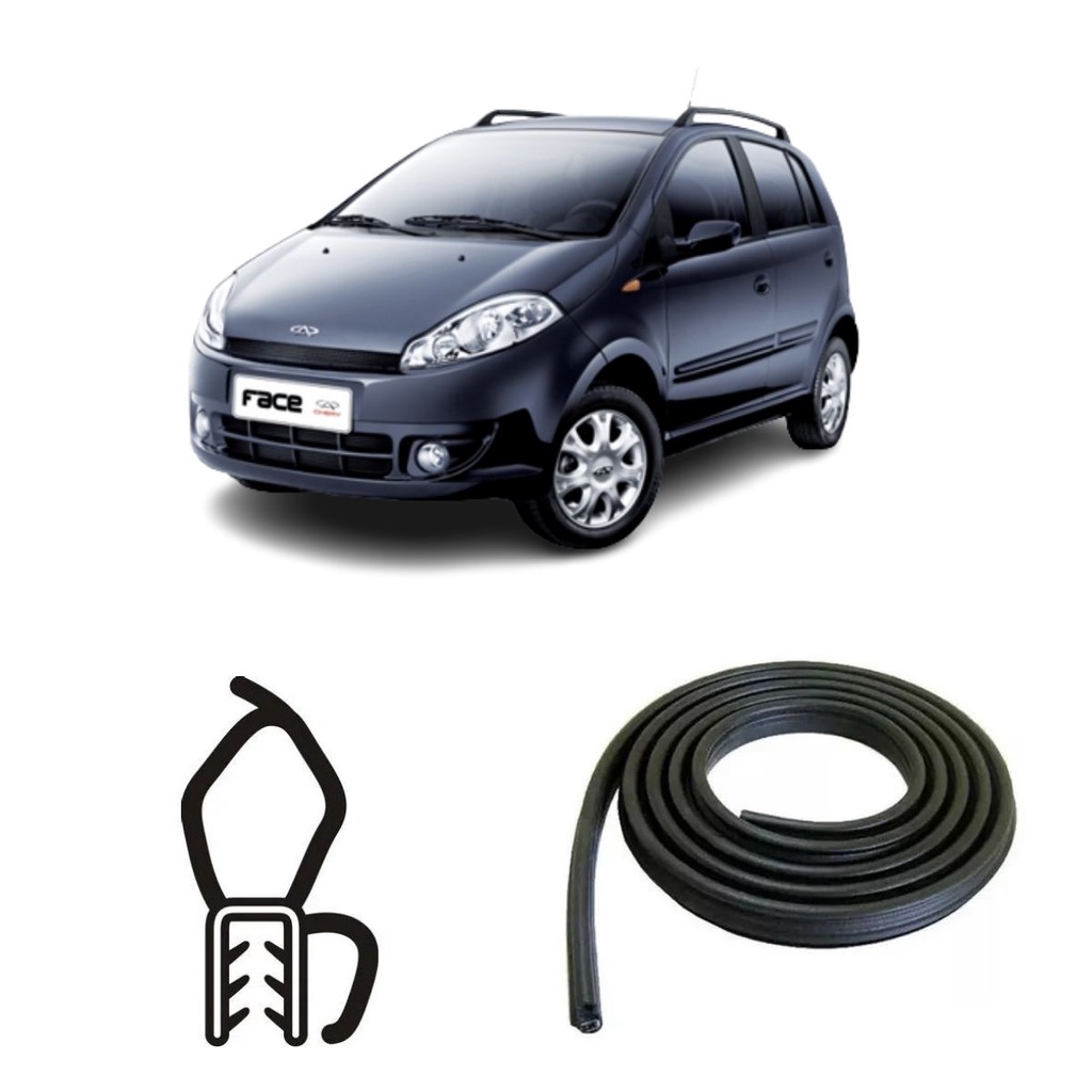 BORRACHA DO PORTA MALAS PRETA COM ABA CHERY FACE em Oferta na Shopee