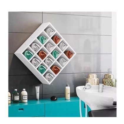 Nicho Porta Toalha Para Salão Barbearia 16 Divisões Mdf em Oferta na Shopee