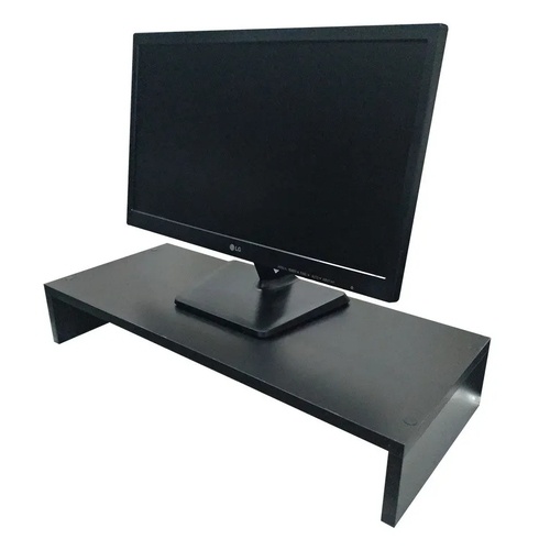 Base Suporte Monitor 80x20x10 MDF 15mm Preto