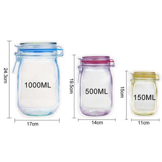 Sacos Zip Lock Reutilizável Desenho Pote Hermético Vários Tamanhos em Oferta na Shopee