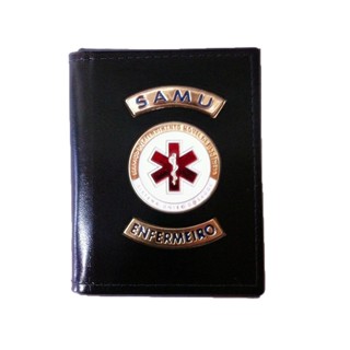 Porta documentos em couro para Enfermeiro(a) do SAMU em Oferta na Shopee