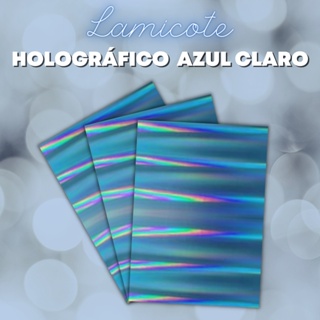 Papel Lamicote Holográfico Colors 230g (3 Fls A4) Cor Azul Claro Importado em Oferta na Shopee