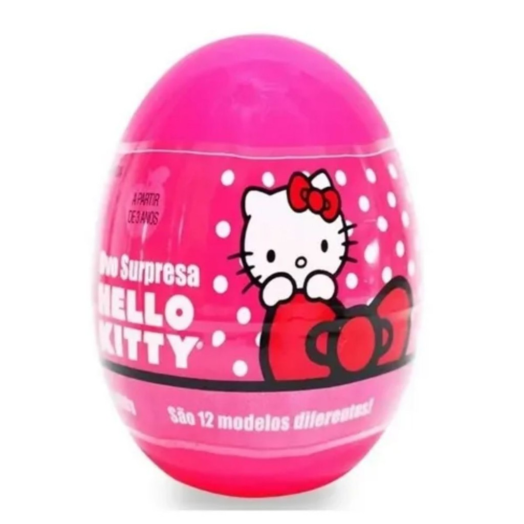 Ovo Surpresa hello kitty com Boneca e mascote de estimação