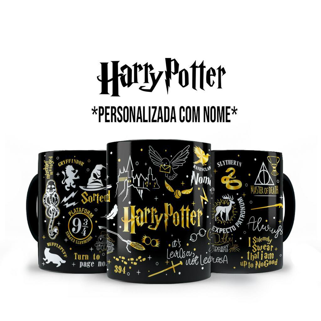 Caneca Harry Potter Clássica com Nome Personalizado em Oferta na Shopee