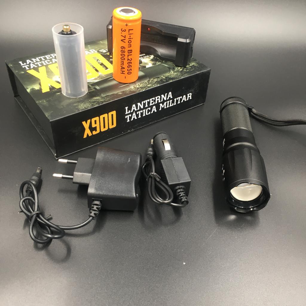 Lanterna tatica militar X900 Resistente a água, a prova de choques, a prova de corrosões, com foco regulavél