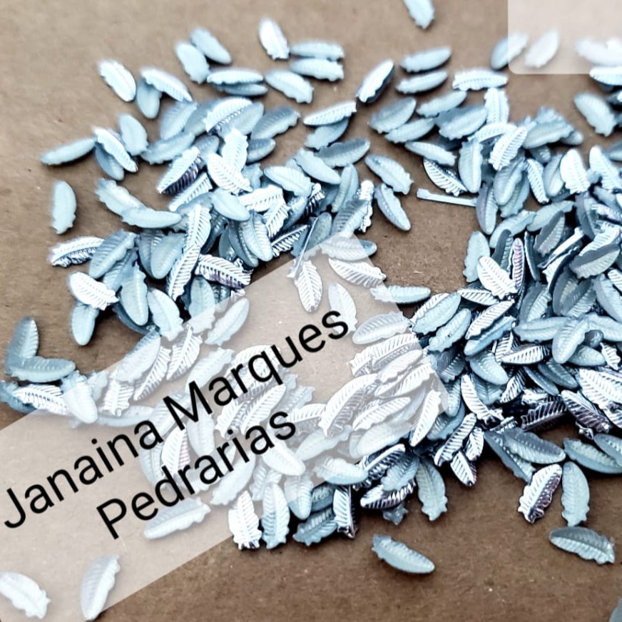 Peninha 3x6 Metal Dourada Pedrarias Para Unhas