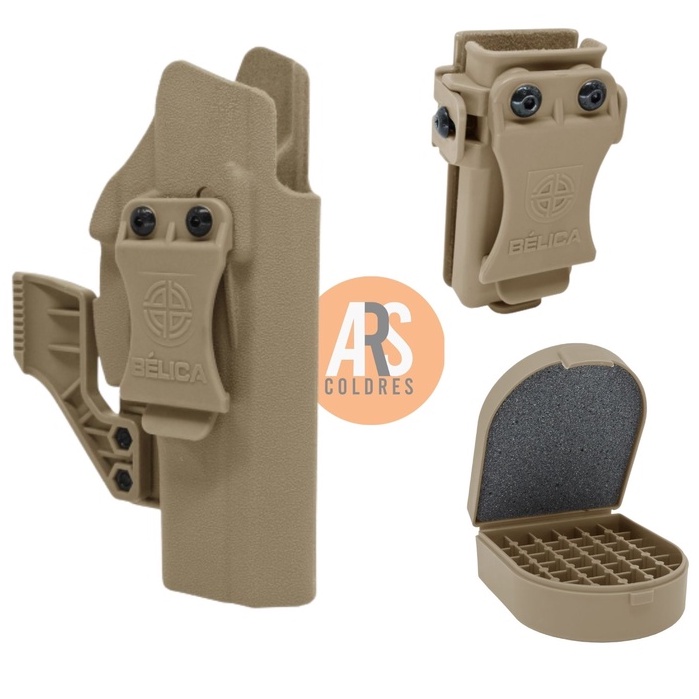 Kit Tático Coldre Velado Th9 Th40 Th380 + Porta Carregador Velado + Porta Munição Redondo