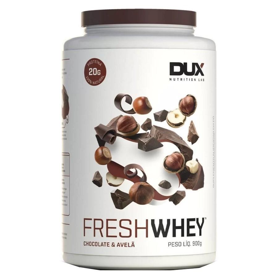 Suplemento Fresh Whey Dux Nutrition Protein Sabor Chocolate Belga E Avelã Em Pote De 900g