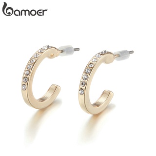 Bamoer AIE075 Brinco Feminino Banhado A Ouro Com Strass/Hipoalergênico/Liga Metálica/Presentes/Moda Feminina