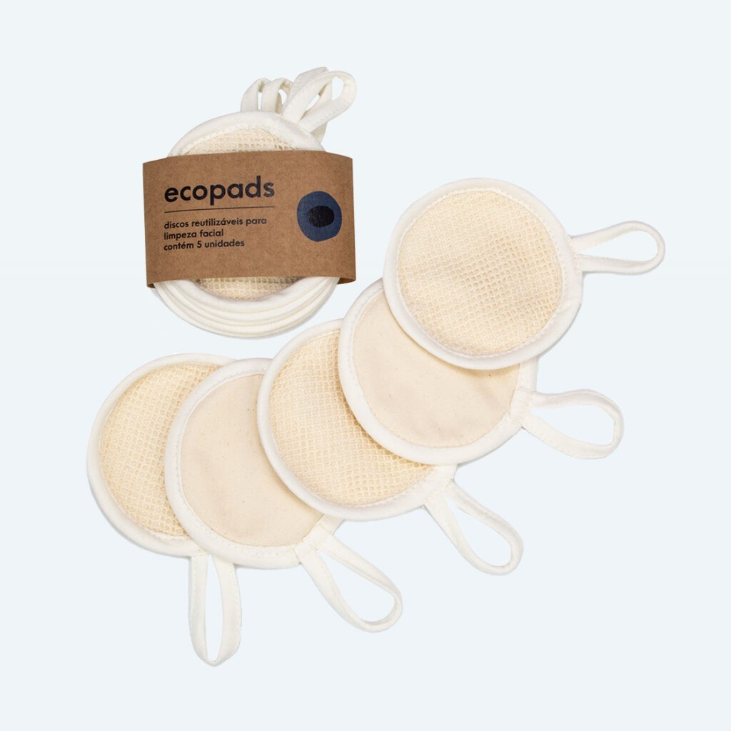 kit 5 ecopad limpeza facial reutilizavel tecido sustentavel kit ecopads ...