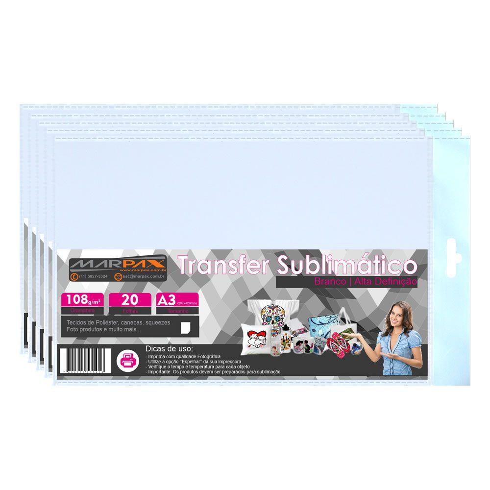 Papel para sublimação Transfer A3 297x420 108g Marpax 500fls
