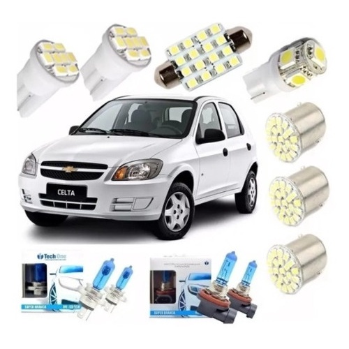 Kit Lampadas Led Celta + Super Branca 06/2017 Techone