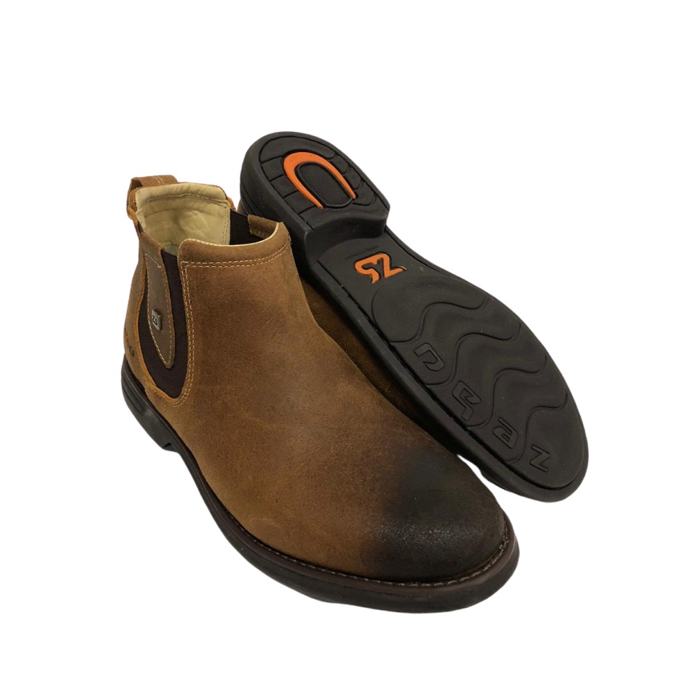 Bota Botina Country Masculina Original Zebu 100% Couro Nobuck | Ref.: 59080 Whiskey