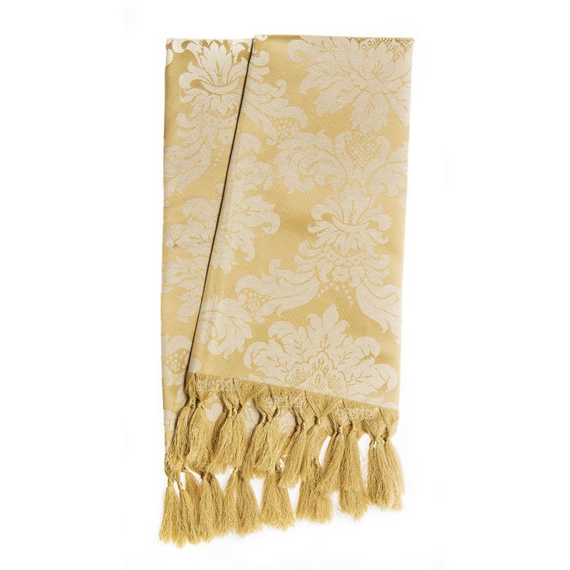 Manta Para Sofá Em Tecido Jacquard Dourado Medalhão em Oferta na Shopee