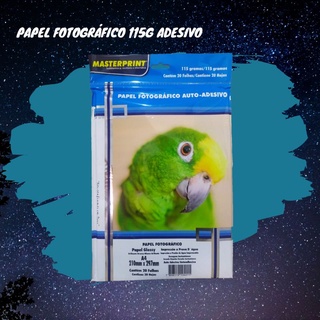 Papel Fotográfico A4 115g adesivo Masterprint 20 folhas
