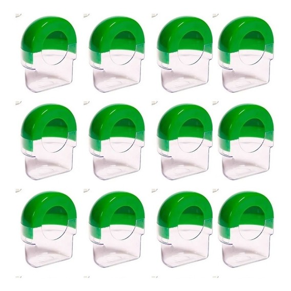 Kits 2,4,6,8,10,12 Comedouro Meia Lua Roller Para Gaiola Viveiro Canario Belga Coleiro Pintassilgo Bicudo