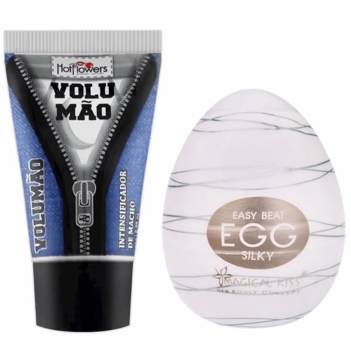 KIT PUNHETA Ovo Masturbador Masculino EGG + Gel VOLUMÃO Excitante Masculino Sensação de Volume/Inchaço SEX SHOP