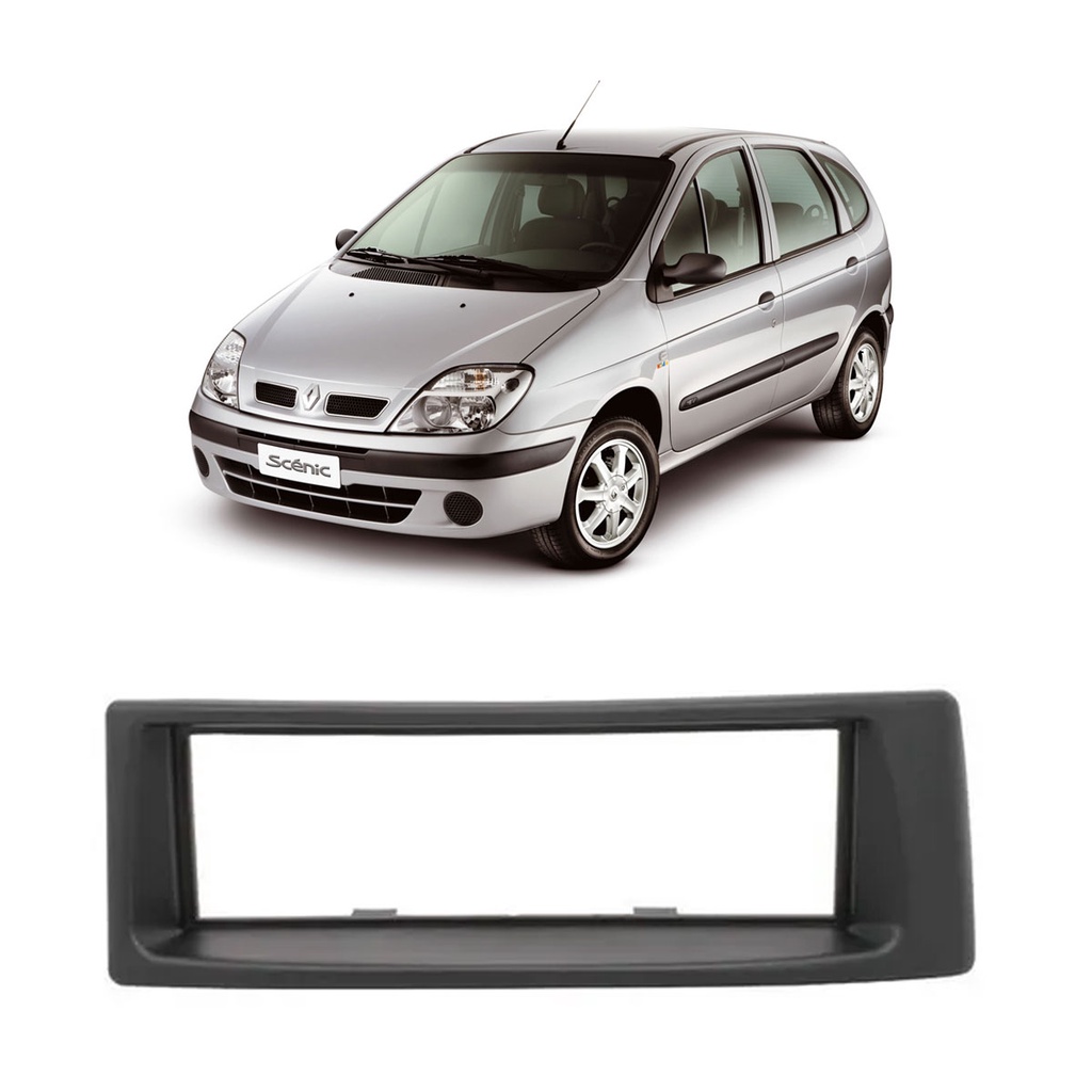 Moldura Painel Contra Frente Para Rádio 1 Din Renault Megane Scenic 1998-2011- Preto - permak CÓD. 89/W