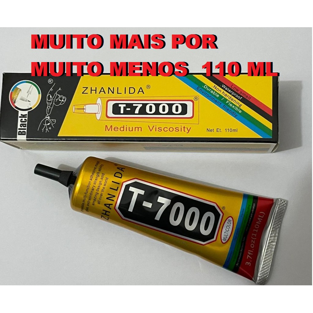 Cola para Assistencia Tecnica em celulares  T7000 110ML Preta Envio Já
