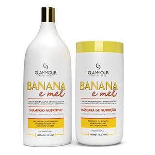 kit capilar banana e mel --shampoo e mascara glammour 1kg