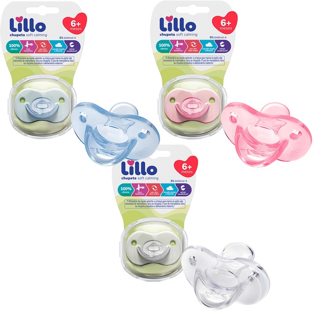 Chupeta Lillo 100 % silicone Soft Calming Bico Anatomico Tam + 6 meses em Oferta na Shopee