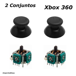 2 Conjuntos Botões Analógicos e Sensores Para Xbox 360